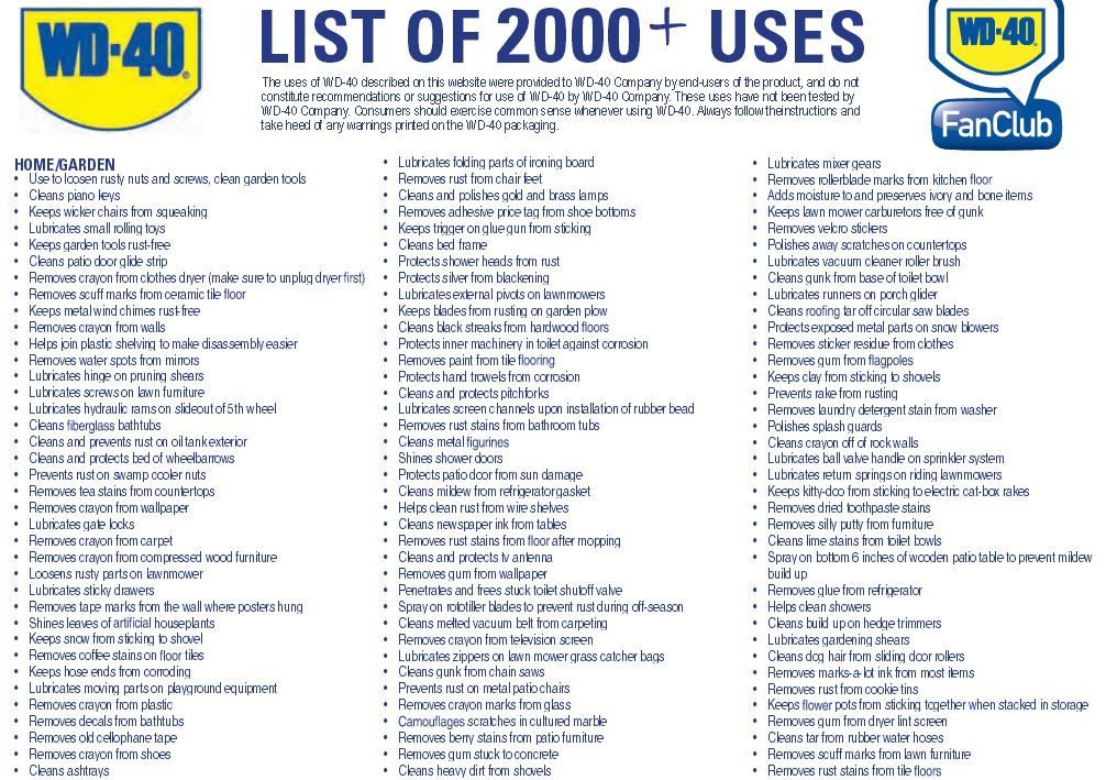 WD40 uses